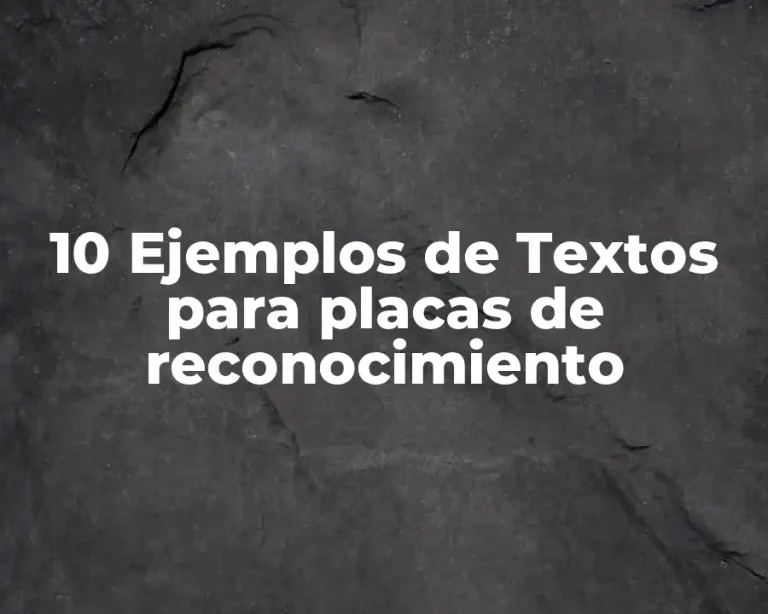 10 Ejemplos de Textos para placas de reconocimiento