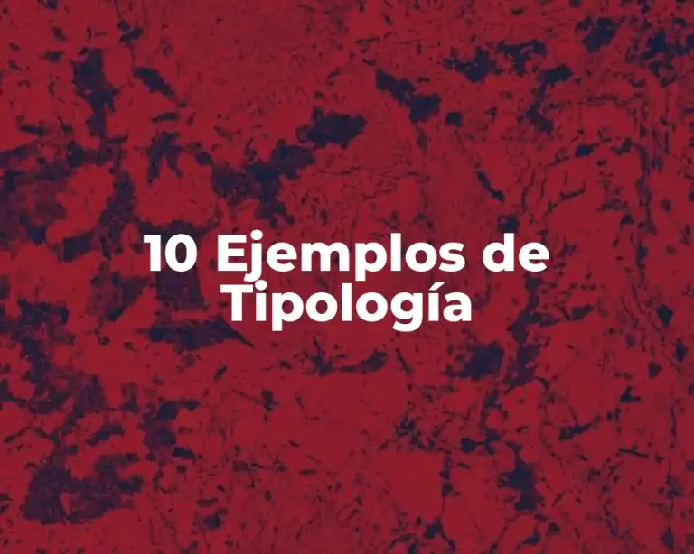 10 Ejemplos de Tipología