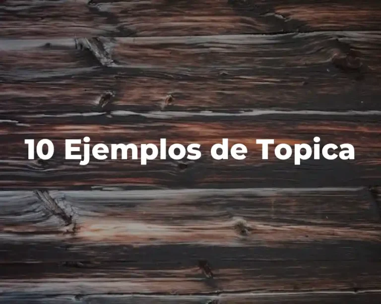 10 Ejemplos de Topica