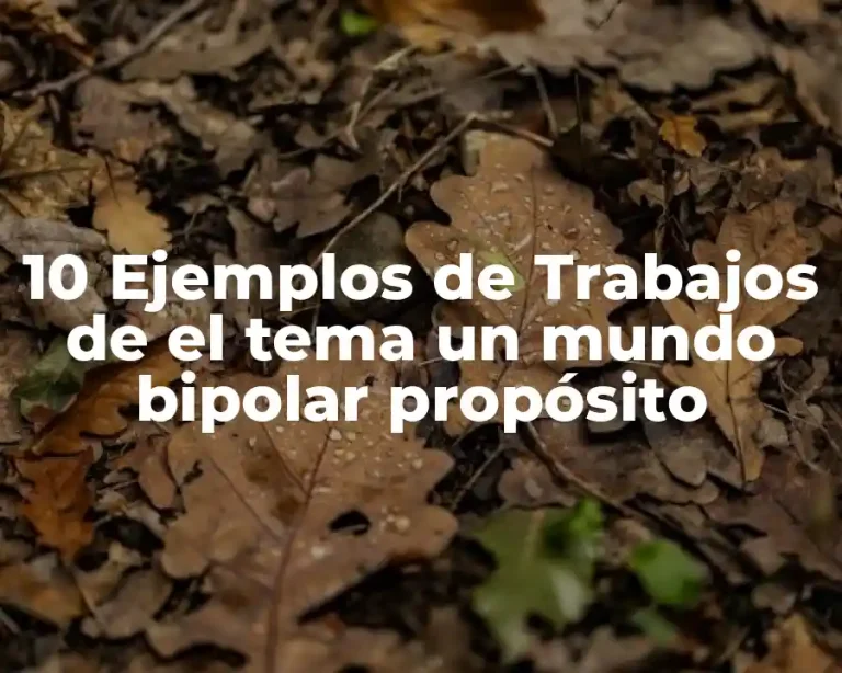 10 Ejemplos de Trabajos de el tema un mundo bipolar propósito