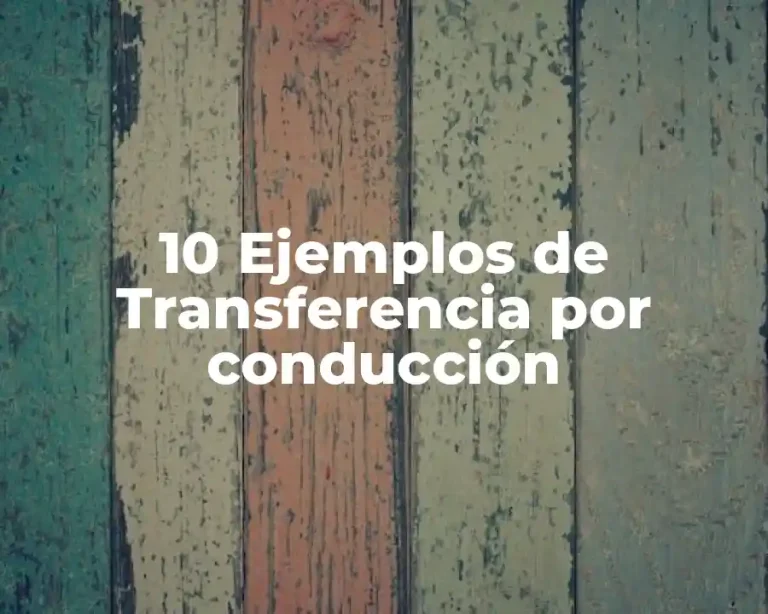 10 Ejemplos de Transferencia por conducción