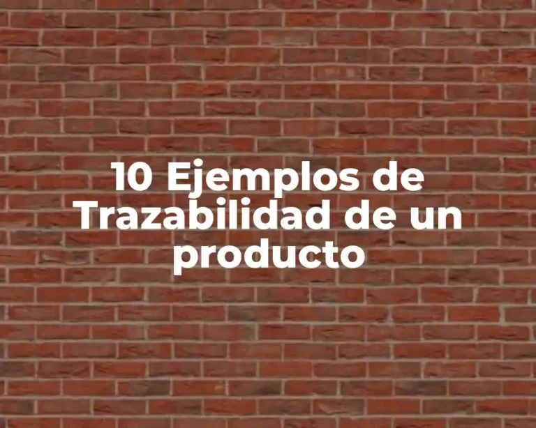 10 Ejemplos de Trazabilidad de un producto