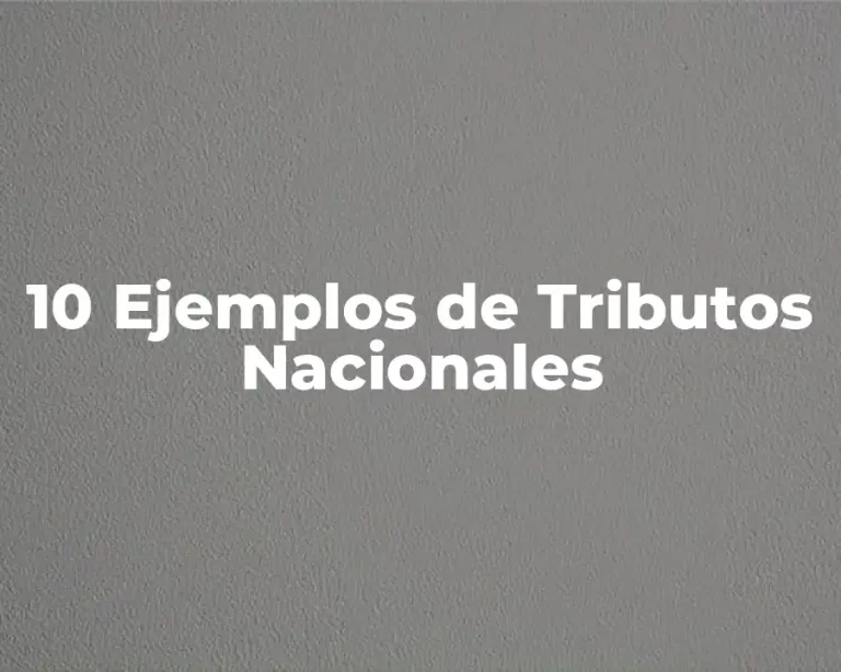 10 Ejemplos de Tributos Nacionales