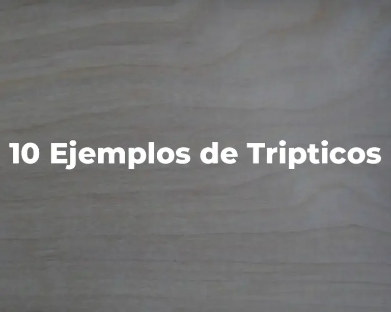 10 Ejemplos de Tripticos