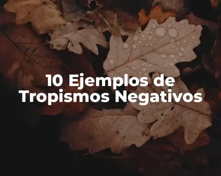 10 Ejemplos de Tropismos Negativos