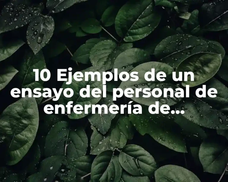 10 Ejemplos de un ensayo del personal de enfermería de urgencias