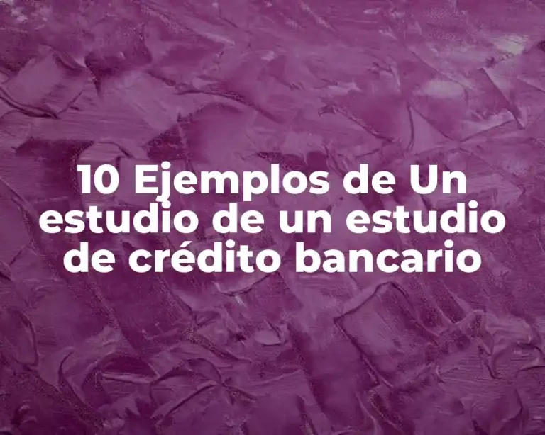 10 Ejemplos de Un estudio de un estudio de crédito bancario