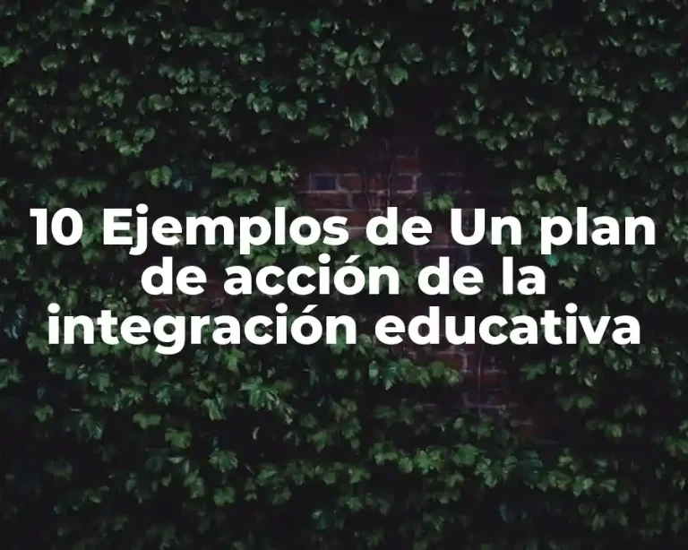 10 Ejemplos de Un plan de acción de la integración educativa