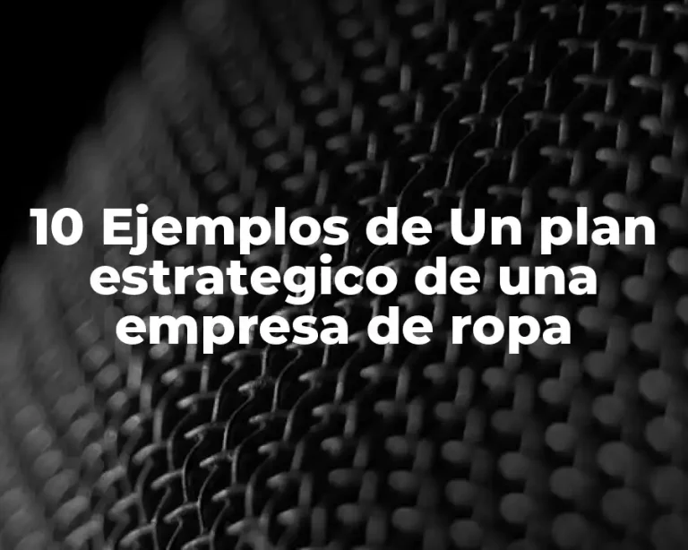 10 Ejemplos de Un plan estrategico de una empresa de ropa