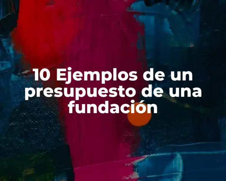 10 Ejemplos de un presupuesto de una fundación