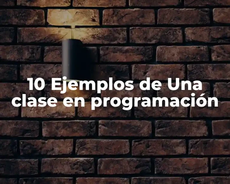 10 Ejemplos de Una clase en programación