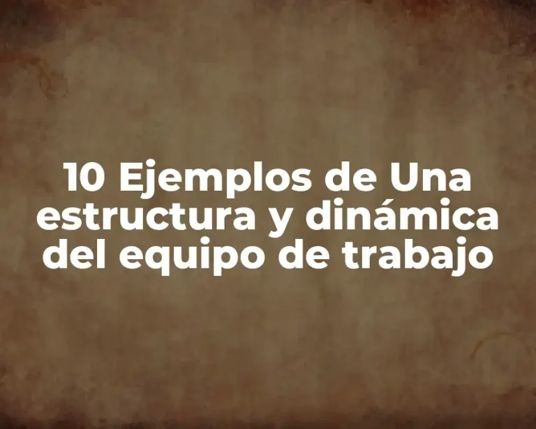 10 Ejemplos de Una estructura y dinámica del equipo de trabajo