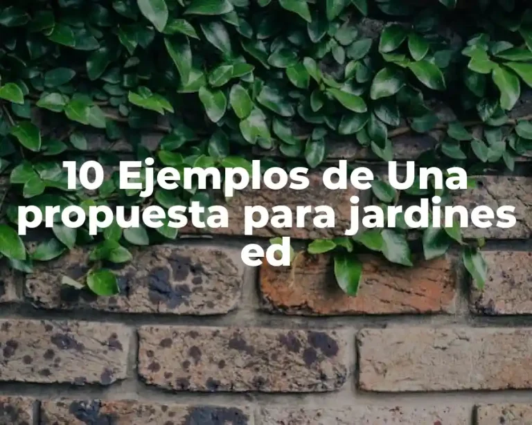 10 Ejemplos de Una propuesta para jardines ed