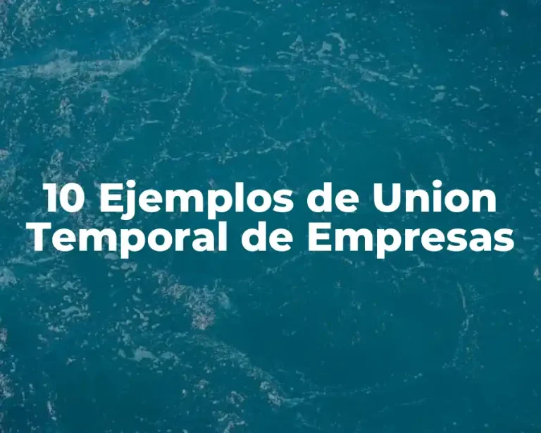 10 Ejemplos de Union Temporal de Empresas