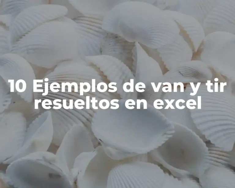 10 Ejemplos de van y tir resueltos en excel