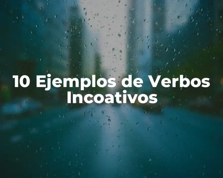 10 Ejemplos de Verbos Incoativos