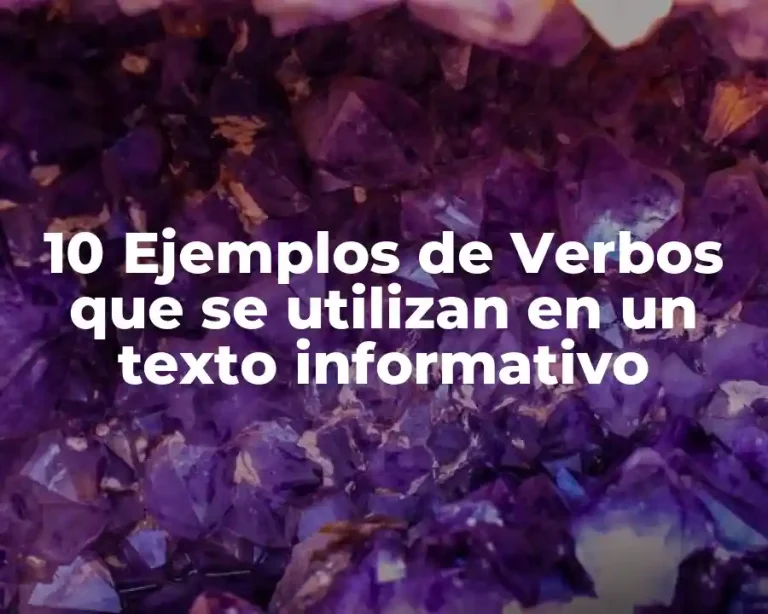 10 Ejemplos de Verbos que se utilizan en un texto informativo