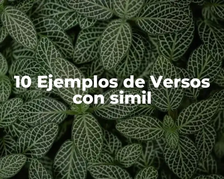 10 Ejemplos de Versos con simil