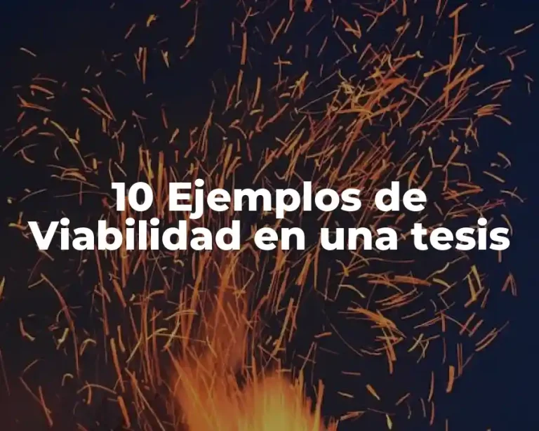 10 Ejemplos de Viabilidad en una tesis