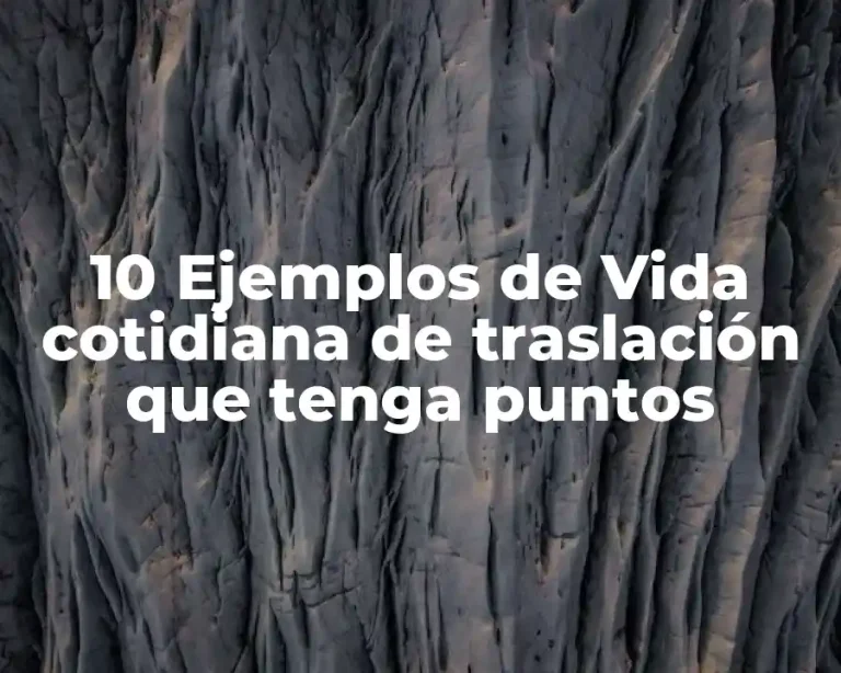 10 Ejemplos de Vida cotidiana de traslación que tenga puntos