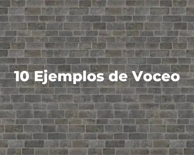 10 Ejemplos de Voceo