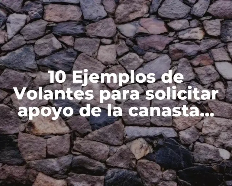 10 Ejemplos de Volantes para solicitar apoyo de la canasta basiica