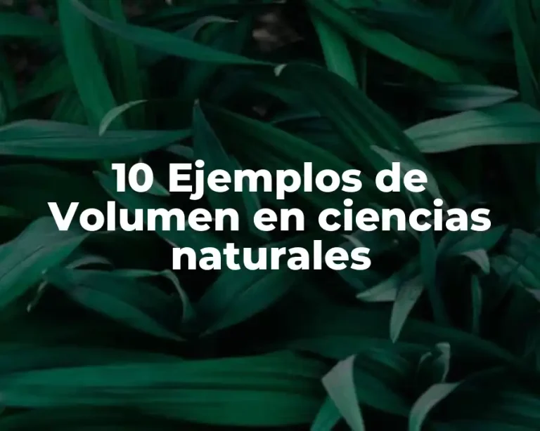 10 Ejemplos de Volumen en ciencias naturales