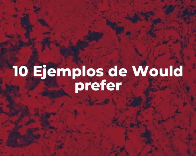 10 Ejemplos de Would prefer