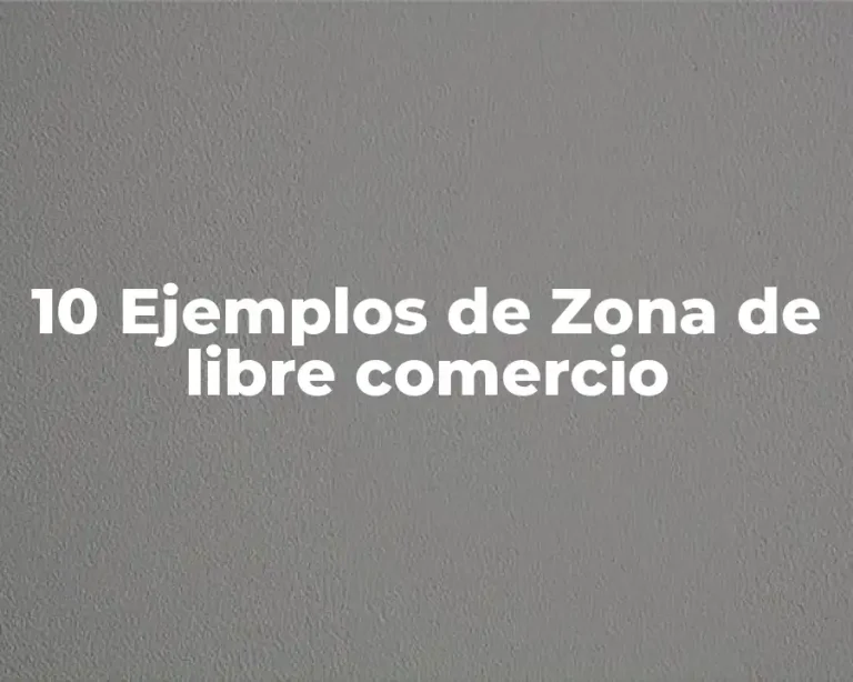 10 Ejemplos de Zona de libre comercio