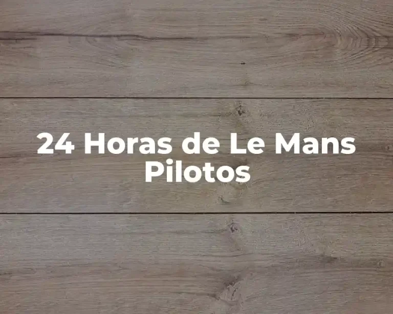 24 Horas de Le Mans Pilotos