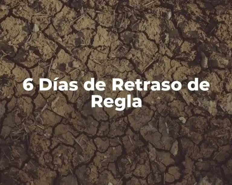 6 Días de Retraso de Regla
