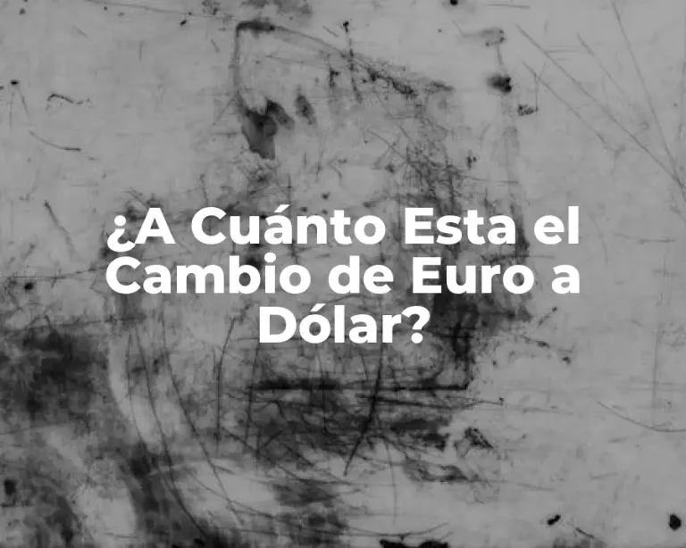 ¿A Cuánto Esta el Cambio de Euro a Dólar?