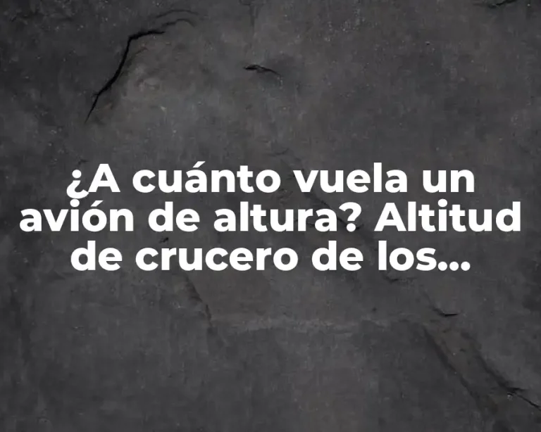 ¿A cuánto vuela un avión de altura? Altitud de crucero de los aviones comerciales