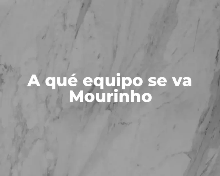 A qué equipo se va Mourinho