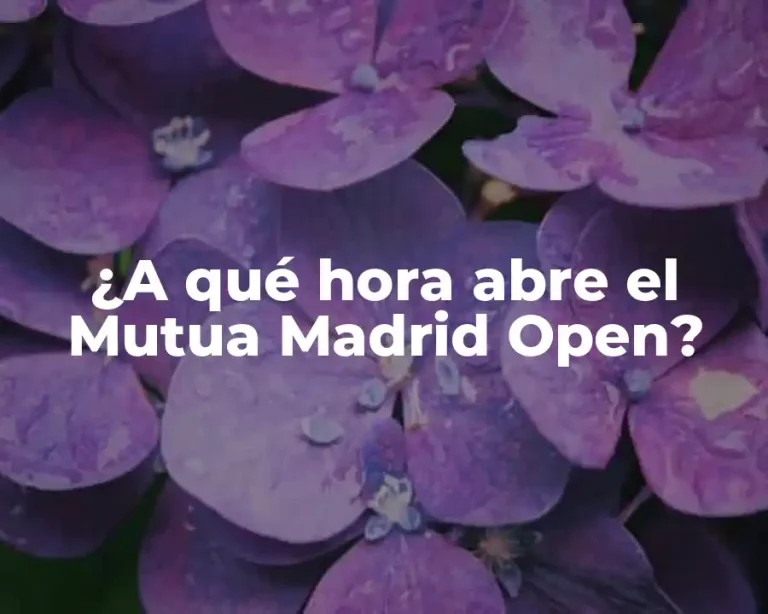¿A qué hora abre el Mutua Madrid Open?