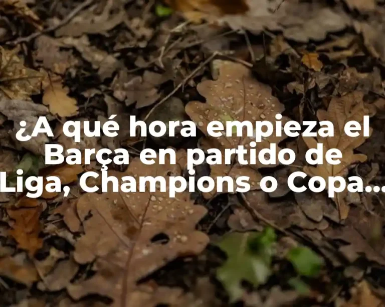 ¿A qué hora empieza el Barça en partido de Liga, Champions o Copa del Rey?