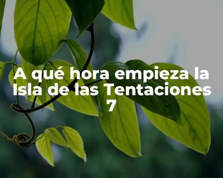 A qué hora empieza la Isla de las Tentaciones 7