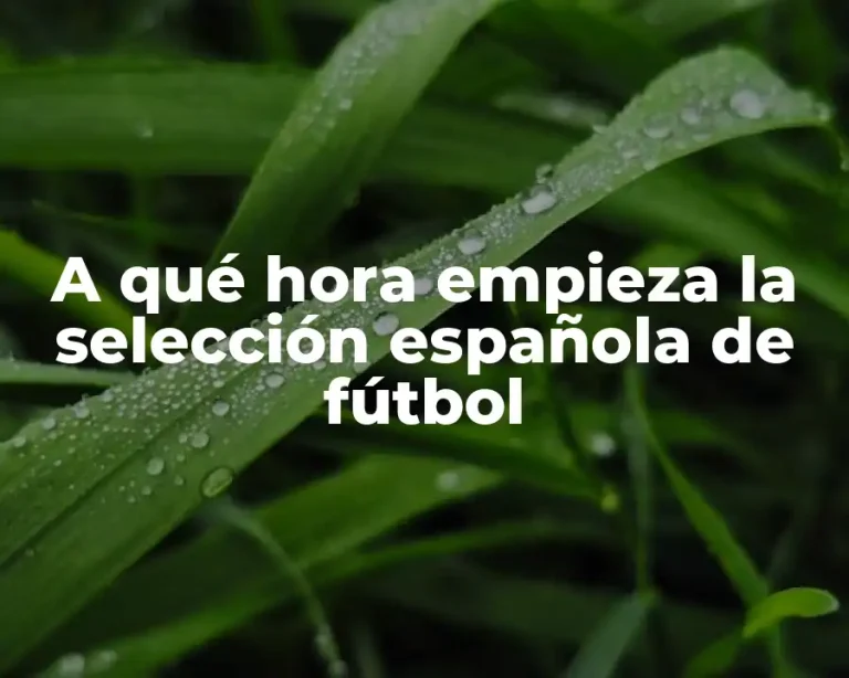 A qué hora empieza la selección española de fútbol