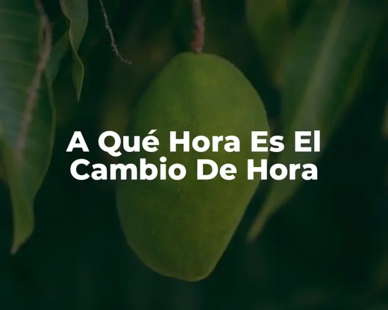 A Qué Hora Es El Cambio De Hora