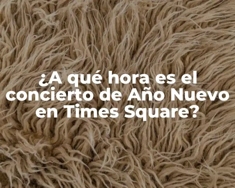¿A qué hora es el concierto de Año Nuevo en Times Square?