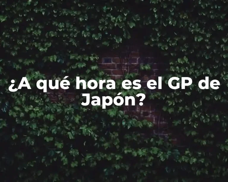 ¿A qué hora es el GP de Japón?