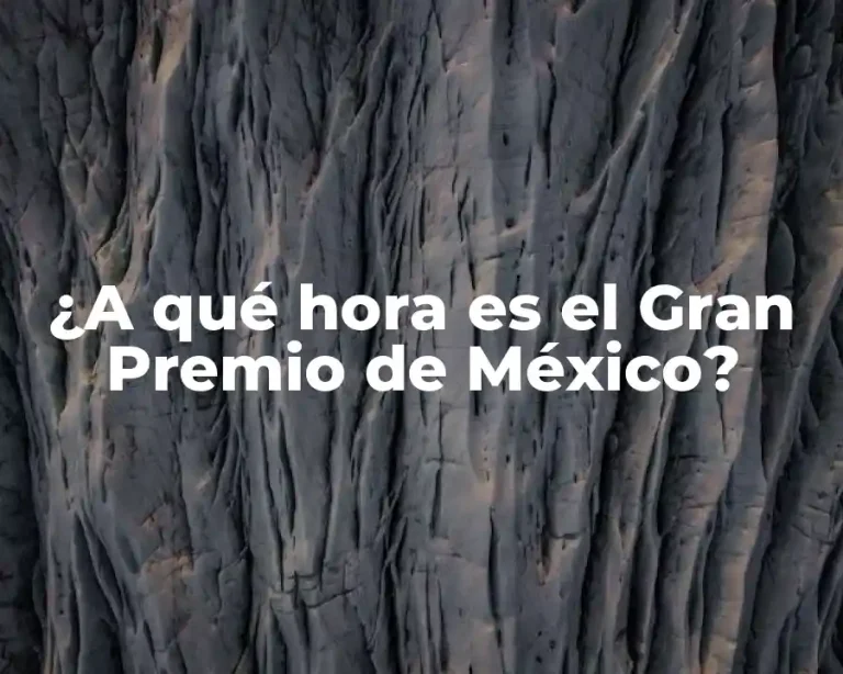 ¿A qué hora es el Gran Premio de México?