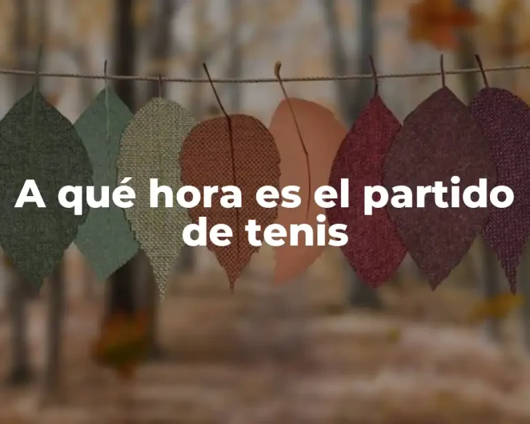 A qué hora es el partido de tenis