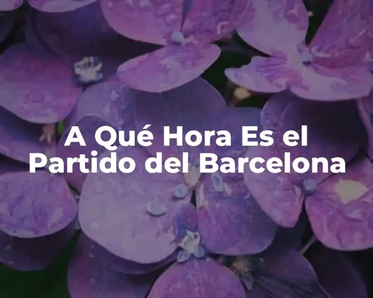 A Qué Hora Es el Partido del Barcelona