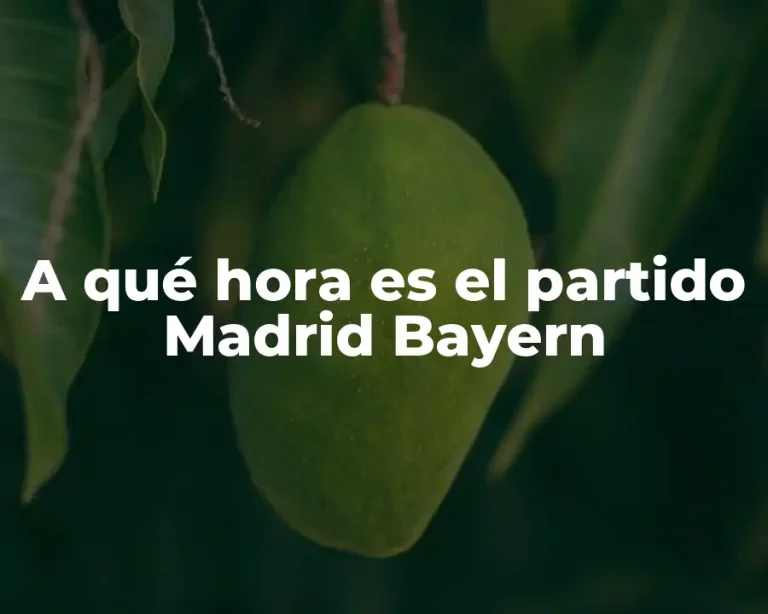 A qué hora es el partido Madrid Bayern