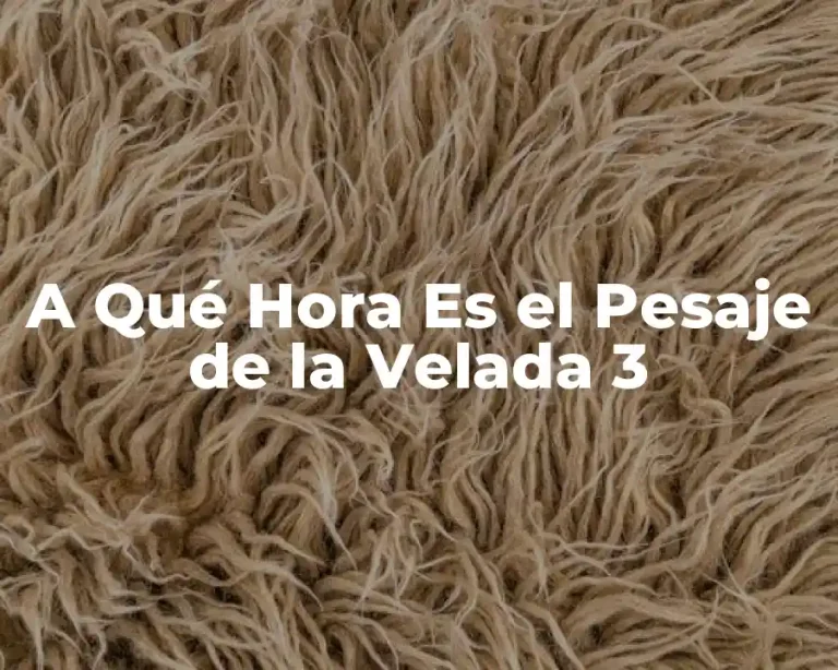 A Qué Hora Es el Pesaje de la Velada 3