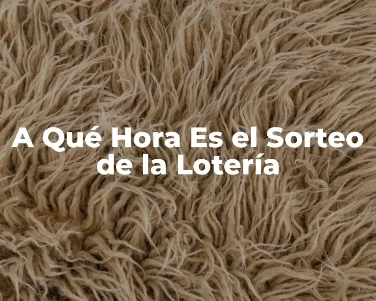 A Qué Hora Es el Sorteo de la Lotería