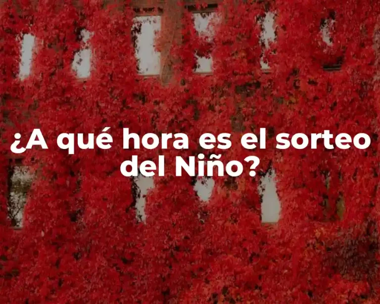¿A qué hora es el sorteo del Niño?