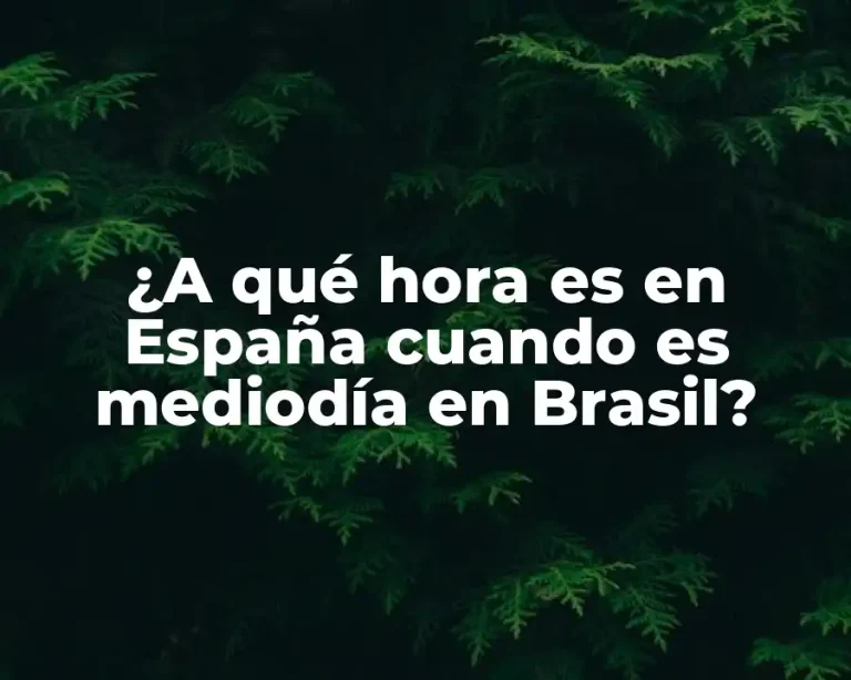 ¿A qué hora es en España cuando es mediodía en Brasil?
