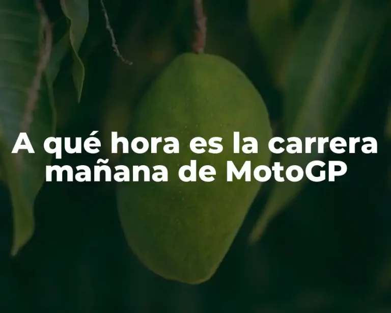 A qué hora es la carrera mañana de MotoGP